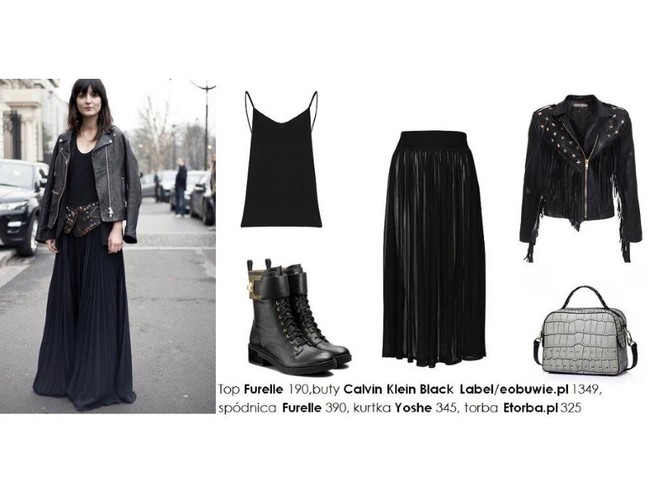 STYLIZACE z plisowaną spódnicą