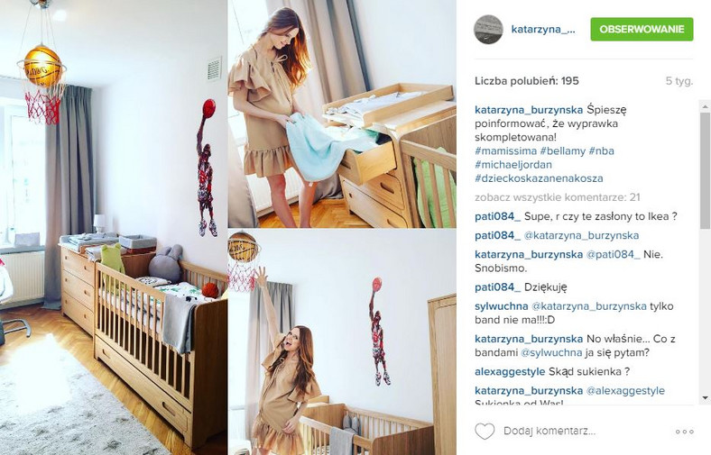 Zdjęcie z Instagrama Katarzyny Burzyńskiej