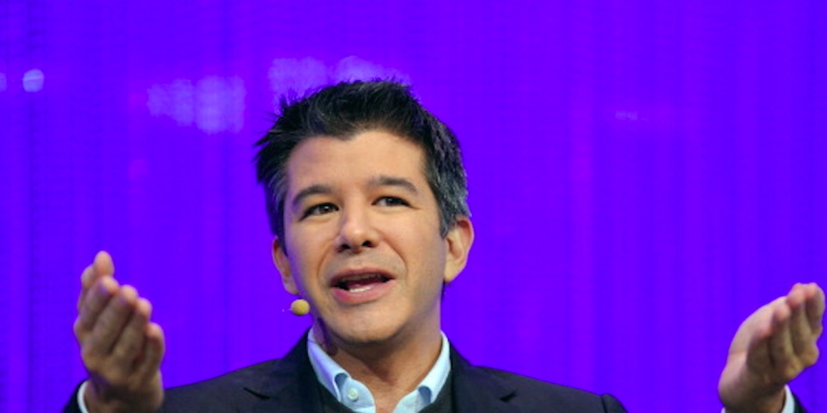 Travis Kalanick, Co-Founder and CEO of Uber, a mobile application connecting passengers with drivers of vehicles for hire, talks during a session of LeWeb 2013 event in Saint-Denis near Paris on December 10, 2013.