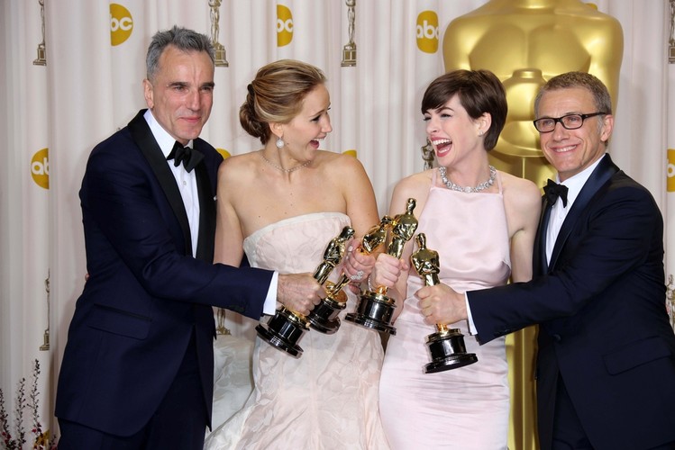 Daniel Day-Lewis, Jennifer Lawrence, Anne Hathaway i Christoph Waltz