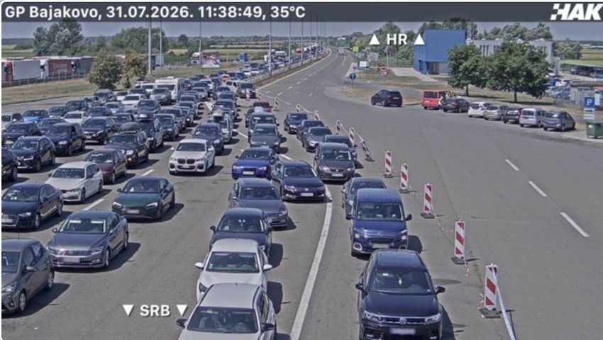 Izlaz ih Hrvatske u Srbiju na hrvatskoj granici Bajakovo