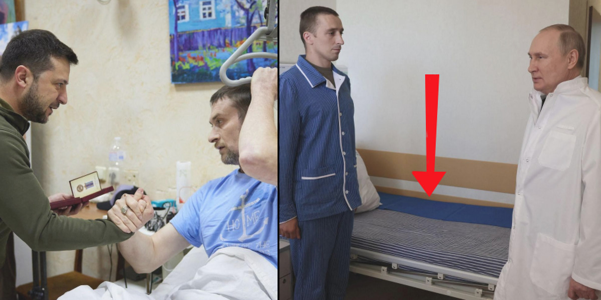 Zełenski i Putin w szpitalu. Co zauważyli internauci?