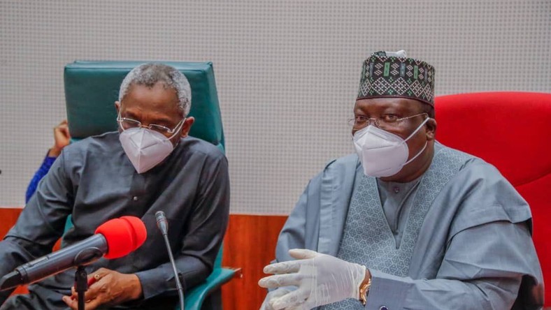 President of the Senate, Ahmaad Lawan and Speaker of the House of Representatives, Femi Gbajabiamila. [Twitter/@SPNigeria]