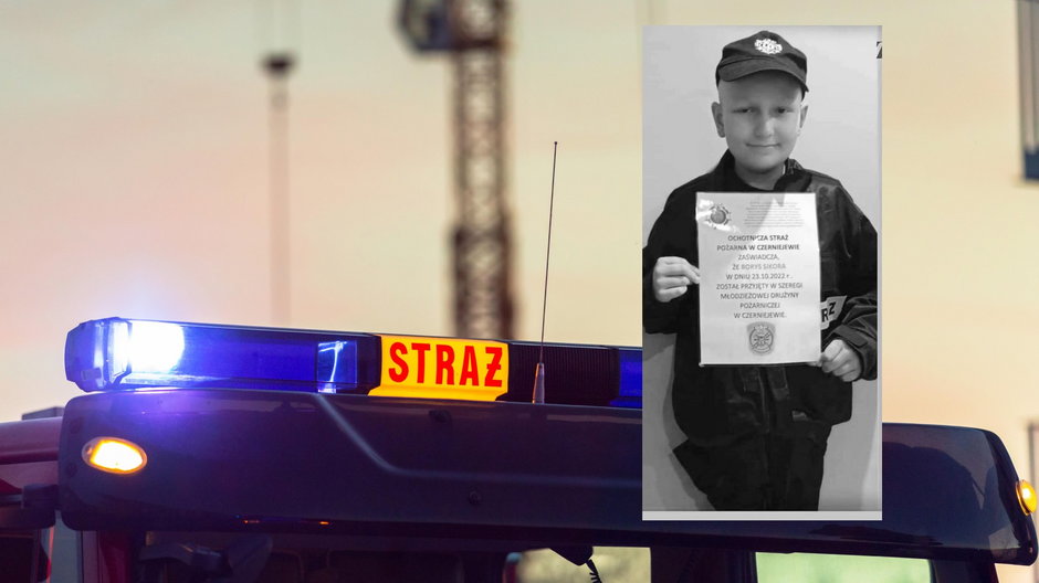 Nie żyje 12-letni strażak Borys