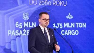Marcin Horała jeszcze jako pełnomocnik rządu PiS ds. Centralnego Portu Komunikacyjnego.