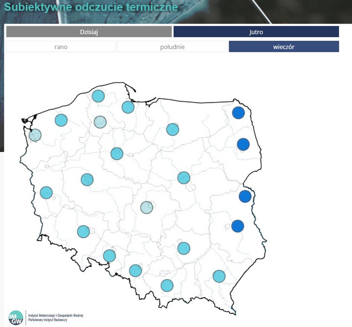 Subiektywne odczucie termiczne w sobotę 4 marca