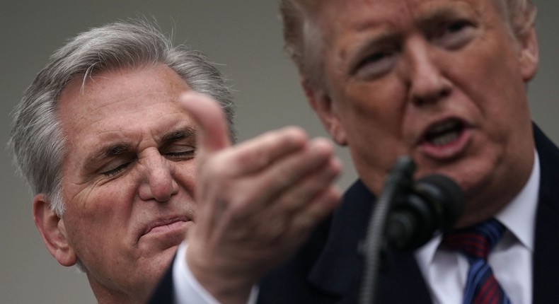 Republican House Minority Leader Kevin McCarthy and former President Donald Trump.