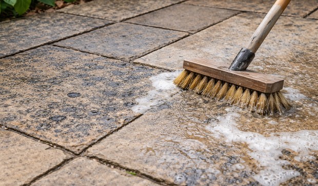Čišćenje crnih fleka sa popločanih površina