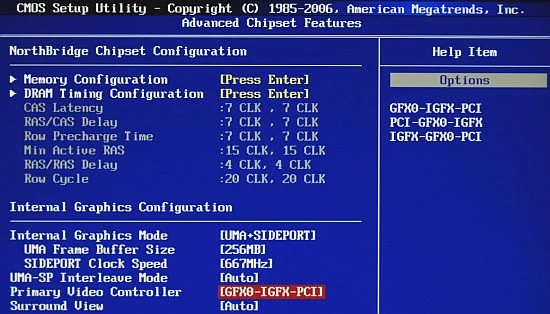 Advanced Chipset Features – to ona umożliwia zmianę ustawień wbudowanego układu graficznego i pamięci