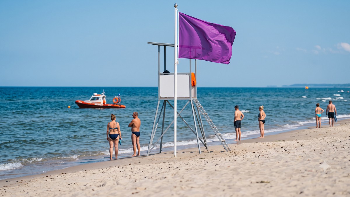 šta predstavlja ljubičasta zastava na plaži