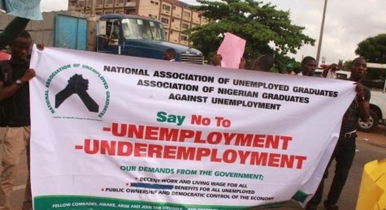 Unemployed graduates demand better living conditions.