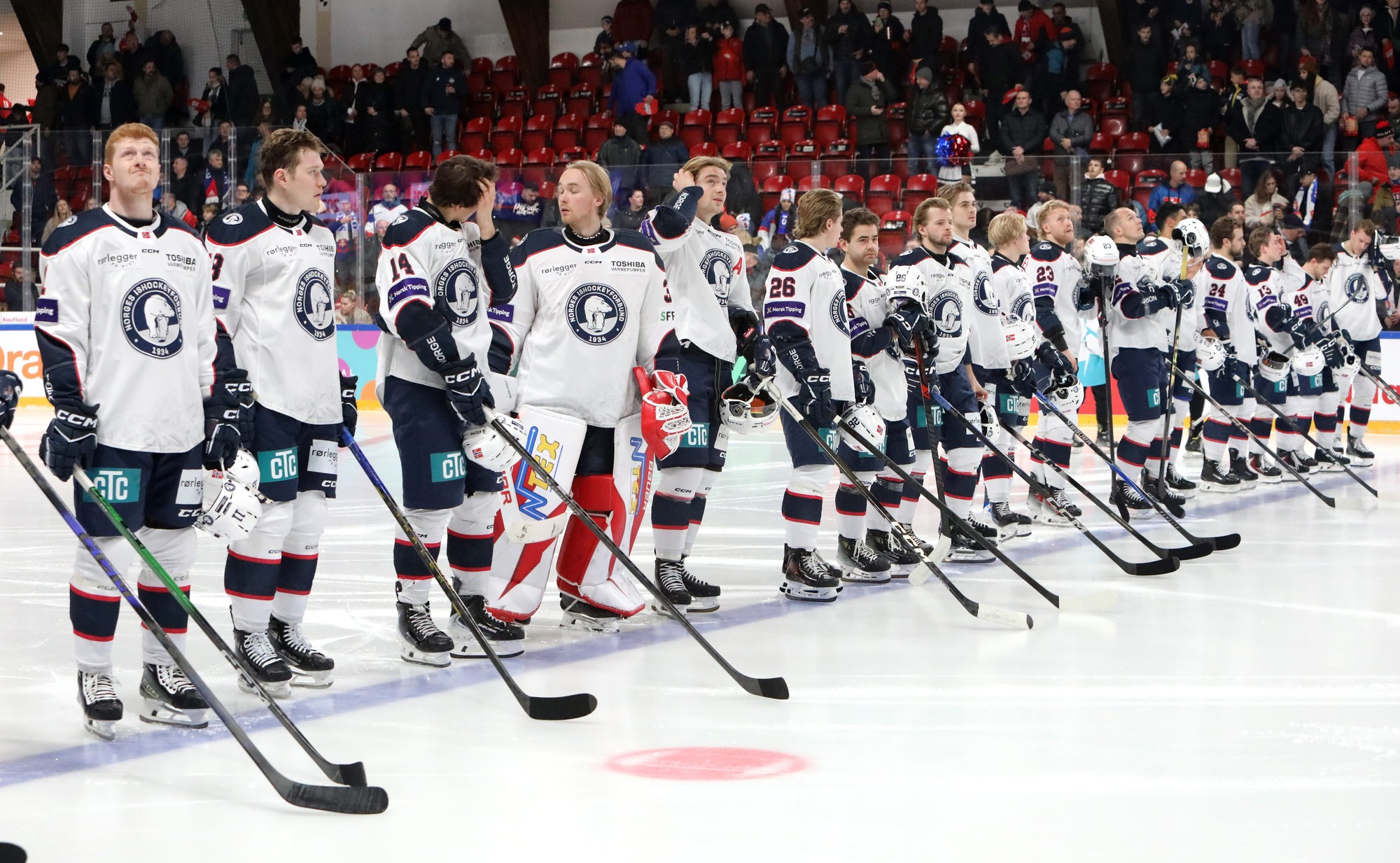 Nórska reprezentácia pred zápasom so Slovenskom.