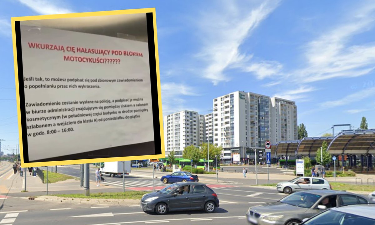 Na bloku zawisła karteczka. Mieszkańcy Poznania walczą z motocyklistami