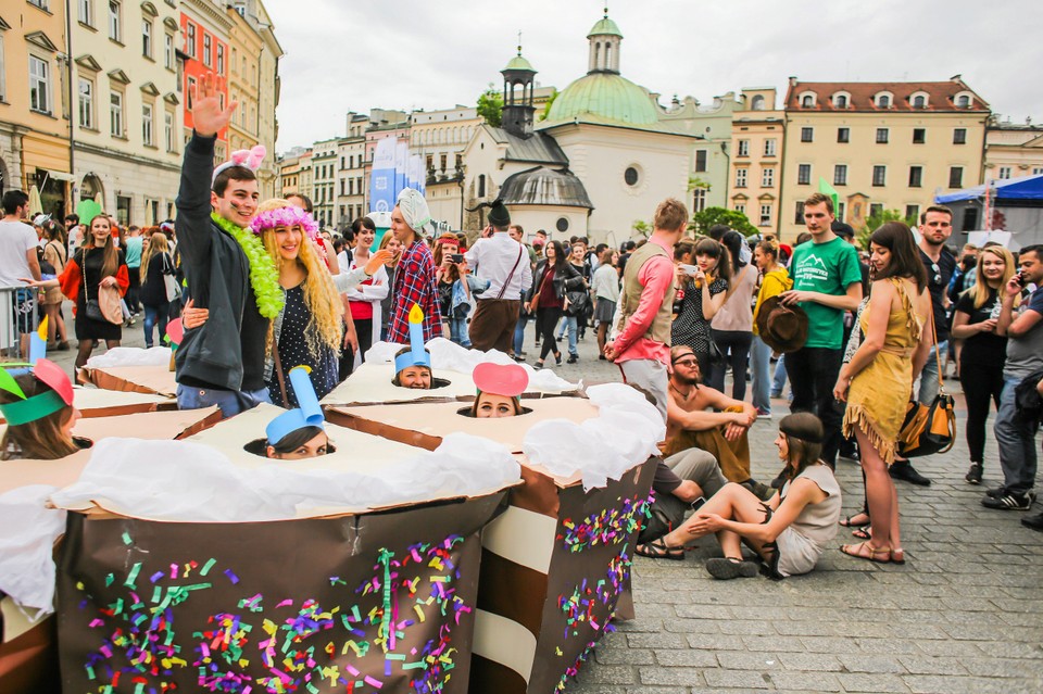 Korowód studentów w Krakowie