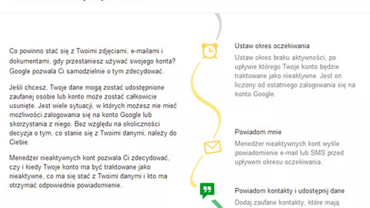 Google - menadżer nieaktywnych kont