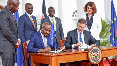 President William Ruto presided over the signing of the EU-Kenya Economic Partnership Agreement briefing, at State House, Nairobi on June 19. 2023