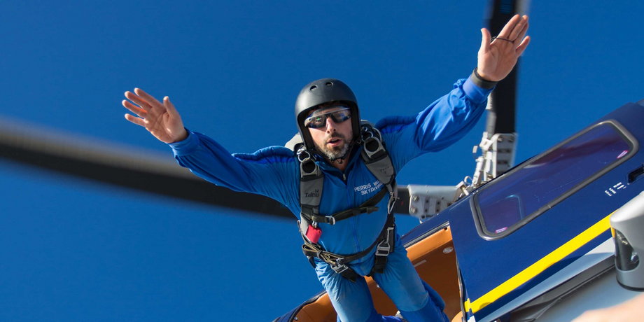 Sergey Brin does various acrobatic things.