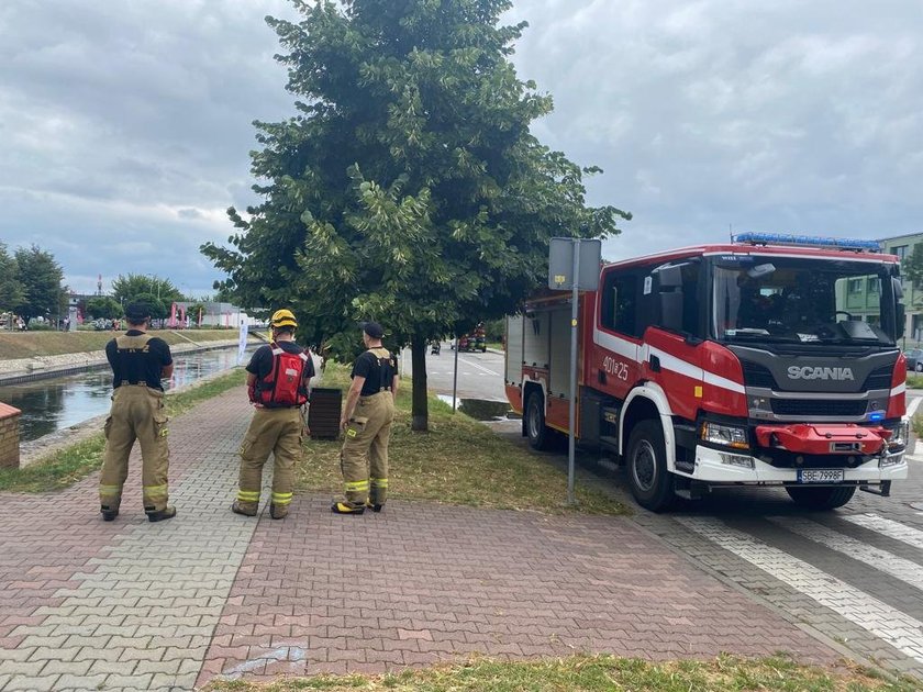 Strażacy uczestniczyli nad rzeką w festynie i również ruszyli na pomoc