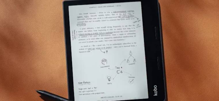 Kobo Sage - czytnik e-booków, który pozwala na robienie odręcznych notatek