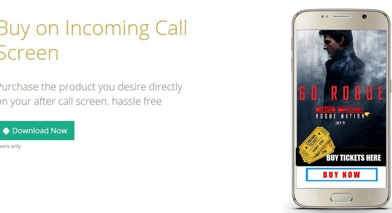 You can buy directly from the ad that displays on your call screen