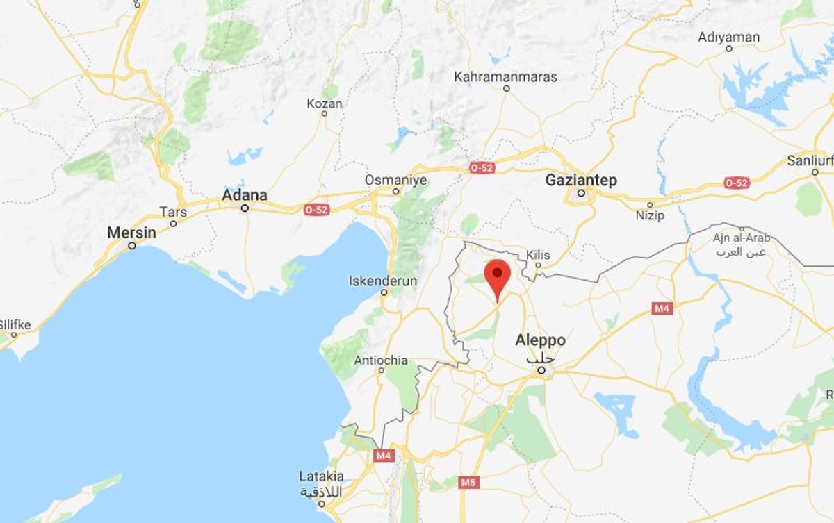 Pogranicze Turcji i Syrii z zaznaczonym miastem Afrin. Źródło: Google Maps
