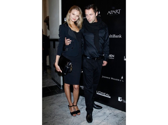 Gwiazdy na pokazie kolekcji 'Made in measure' Tomasza Ossolińskiego - Magdalena Frąckowiak i Wojciech Pastor.