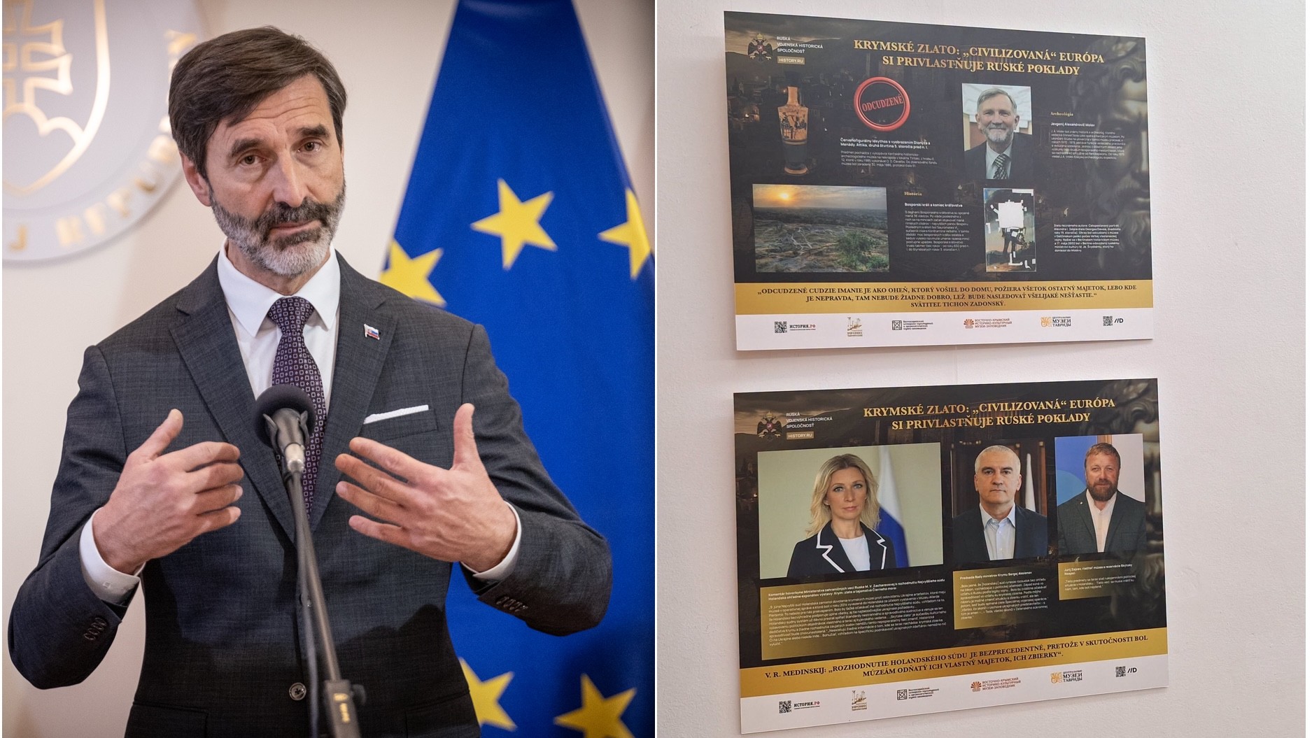 Minister Juraj Blanár a výstava Krymské zlato v Ruskom centre vedy a kultúry v Bratislave 