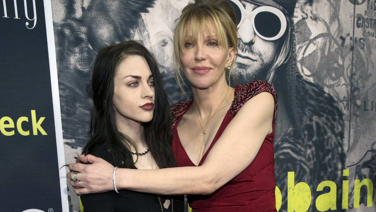 Singer Love and her daughter and executive producer Cobain pose at the premiere of "Kurt Cobain: Montage of Heck" at the Egyptian theatre in Hollywood