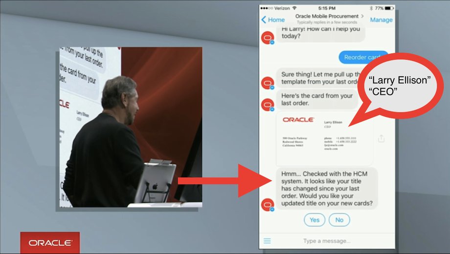 Larry Ellison enjoying a joke about his demotion at Oracle