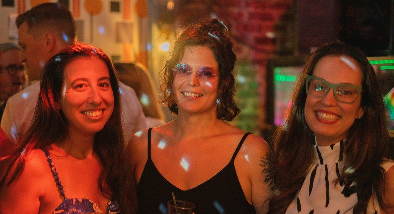 Barbara Corbellini Duarte, Violet Augustine, and Erica Berenstein at the Moving Isa premiere on July 13, 2023 at Henrietta Hudson in New York City.Bethany Johnson/Insider