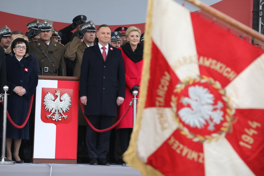 Andrzej Duda w czasie uroczystości z okazji święta Niepodległości