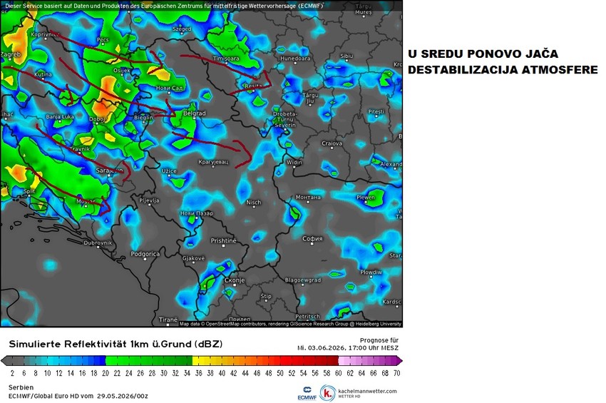 U sredu ponovo jača destabilizacija vremena