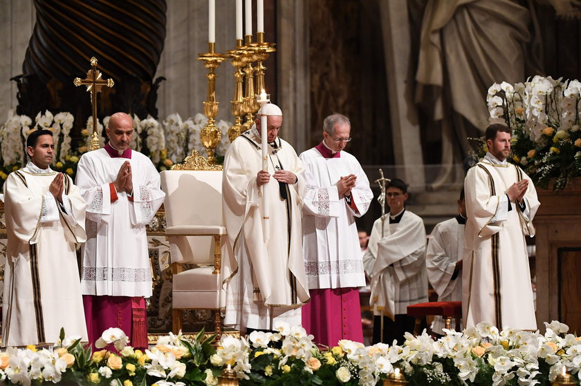 Easter vigil Mass in Saint Peter's Basilica at the Vatican