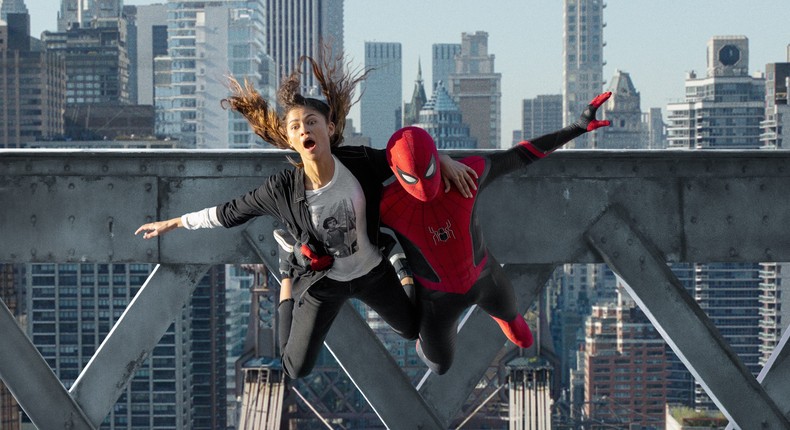 Zendaya and Tom Holland in Spider-Man: No Way Home.