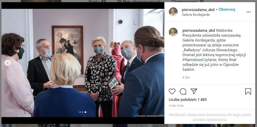 Z Instagrama Agaty Kornhauser-Dudy zniknęły wszystkie komentarze. Co się stało?