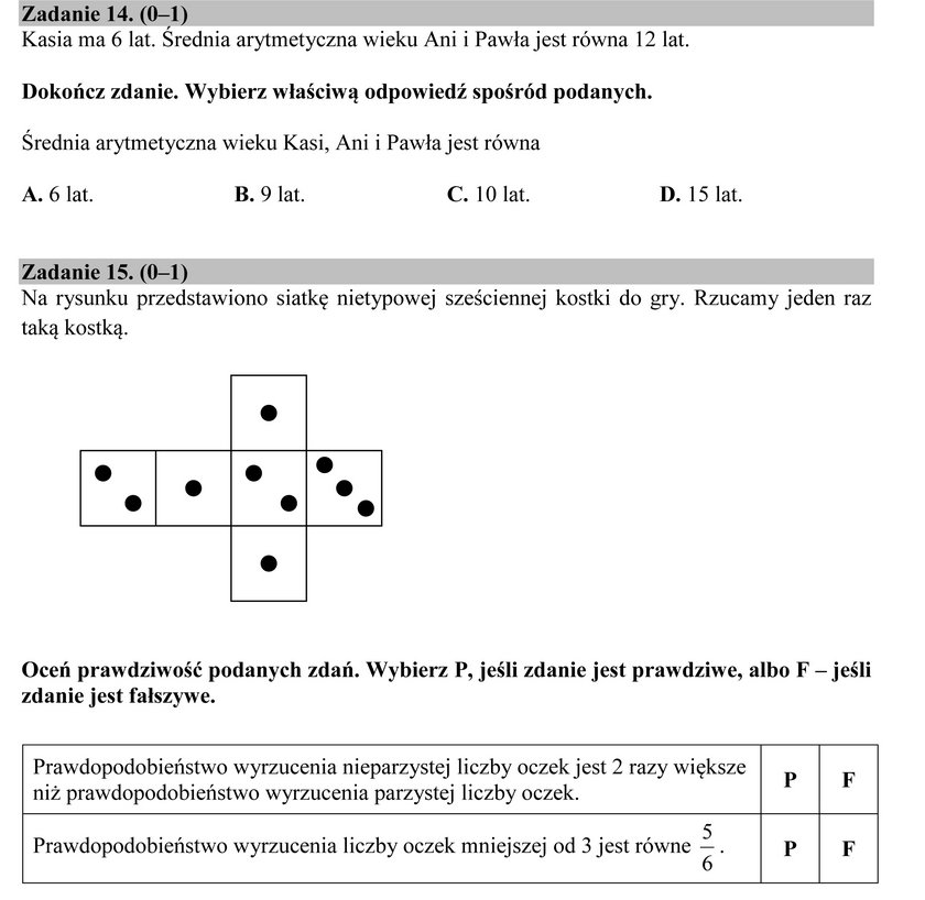 Egzamin gimnazjalny 2016: matematyka pytania i odpowiedzi 