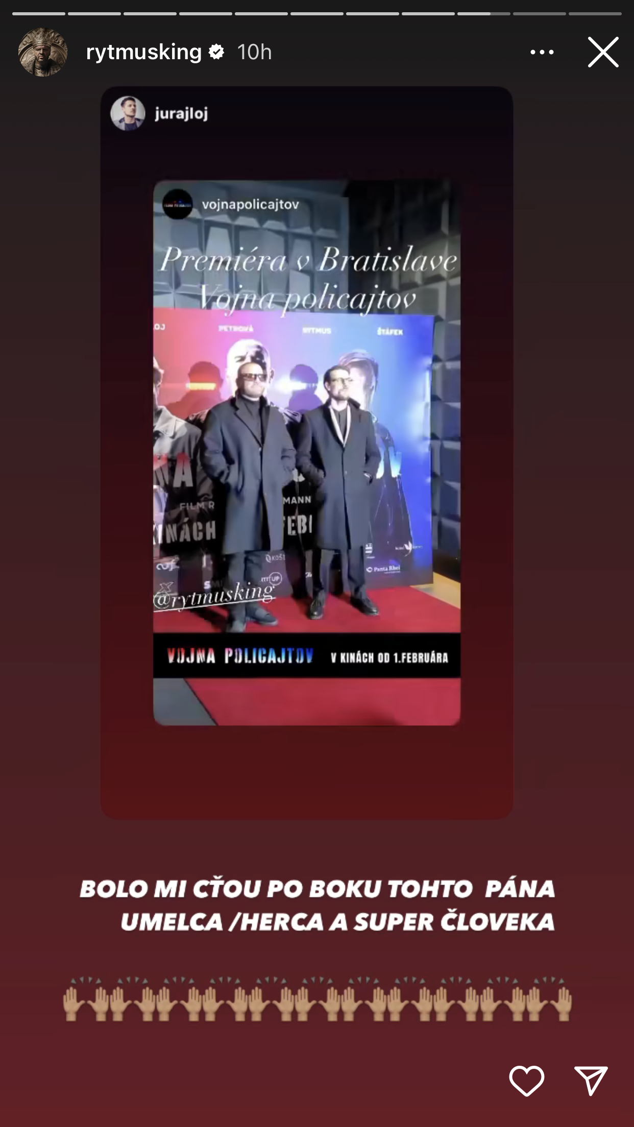 Rytmus zložil hercovi Jurajovi Lojovi poklonu.