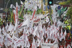 KATOWICE PROTEST GRNICZYCH ZWIZKW ZAWODOWYCH