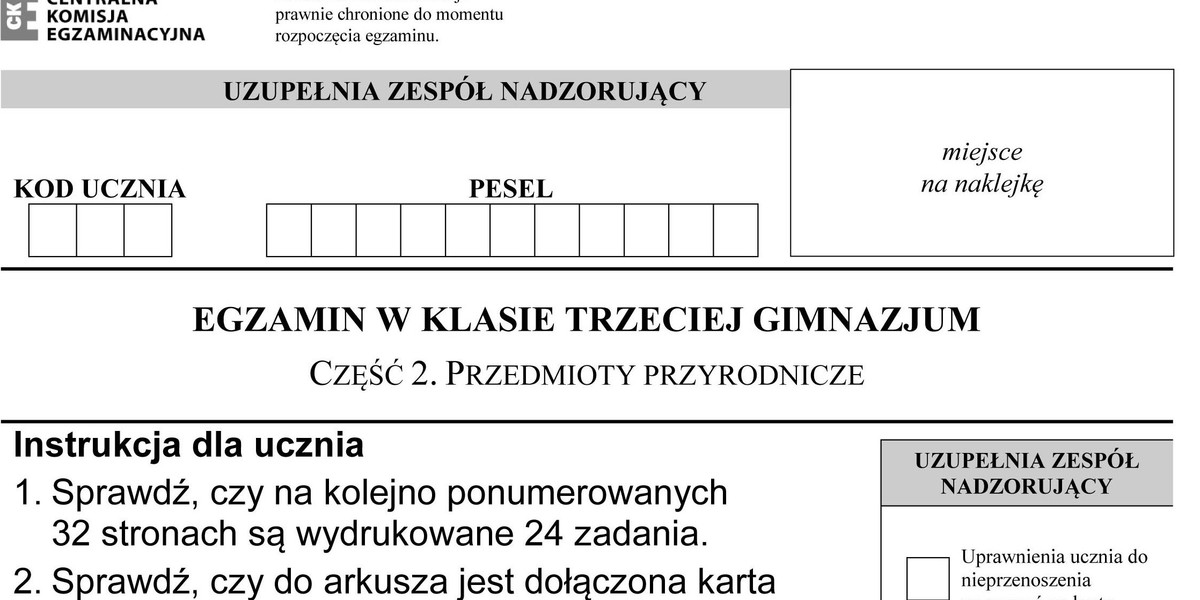 Egzamin Gimnazjalny 2018: Część matematyczno-przyrodnicza. Odpowiedzi i  arkusze