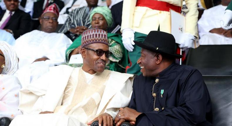 President Muhammadu Buhari with former president, Goodluck Jonathan