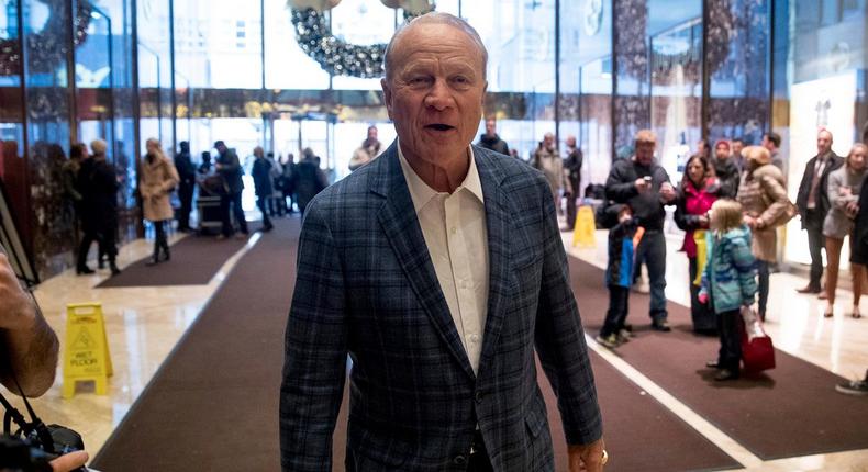 Barry Switzer arrives as Trump Tower on December 7.
