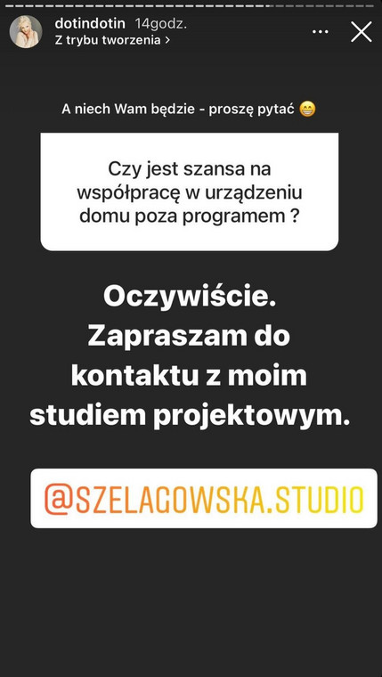Dorota Szelągowska na Instagramie
