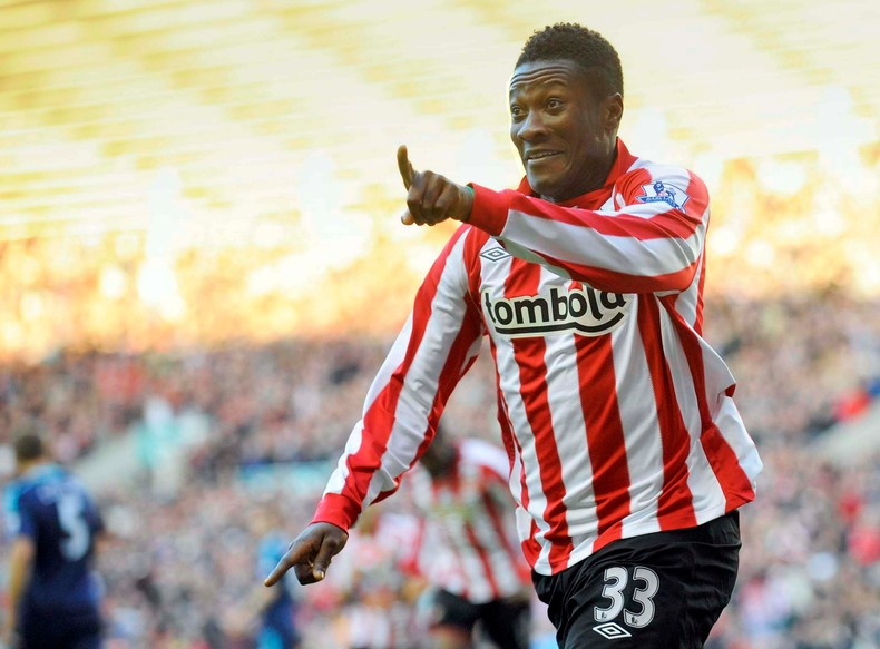Asamoah Gyan has an explosive debut season at Sunderland