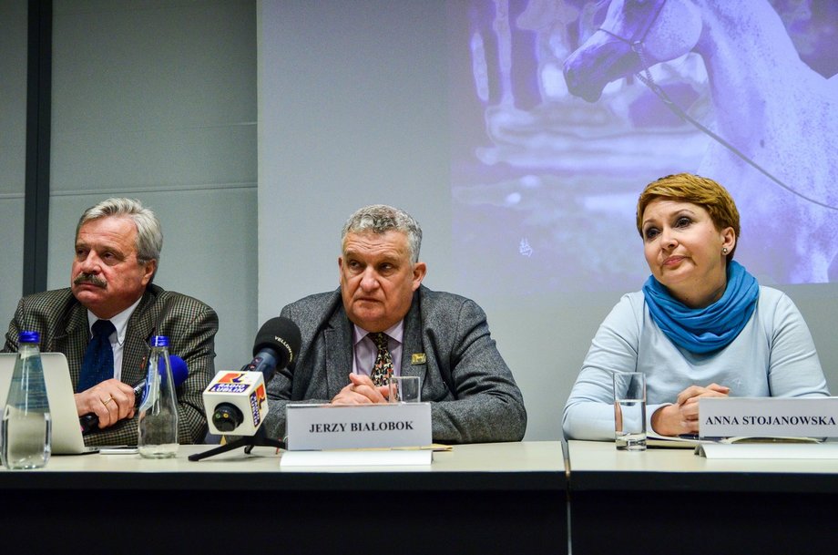 Marek Trela (l), Jerzy Białobok i Anna Stojanowska