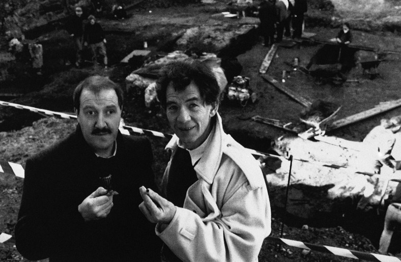Gorden Kaye i Ian McKellen w 1989 r.