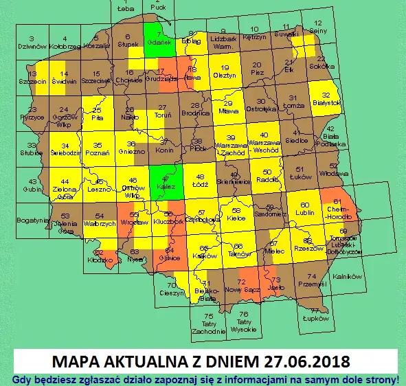 Mapa dział orgonitowych