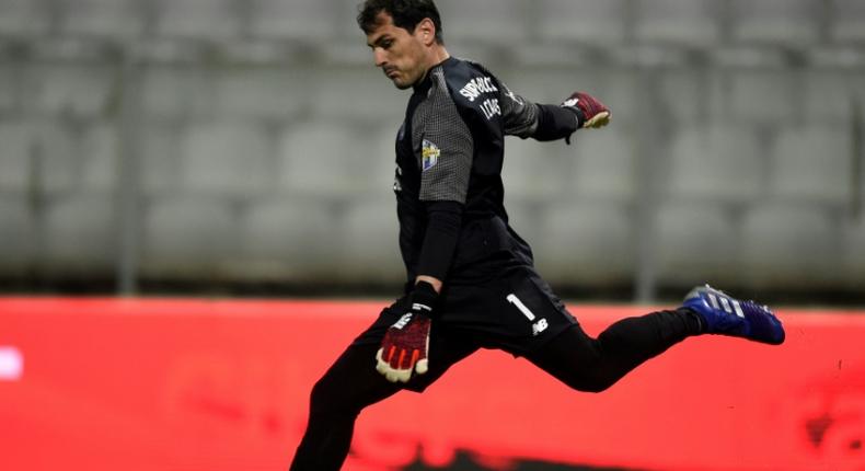 Iker Casillas in action for Porto against Moreirense in the Portuguese league at the weekend