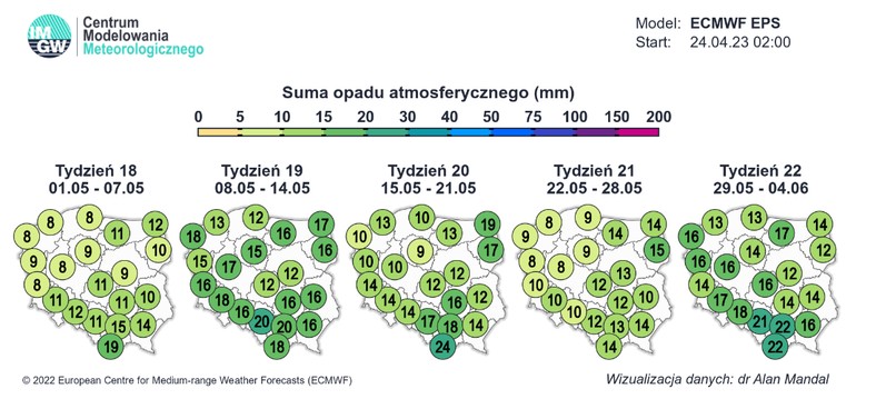 Opady deszczu i burze będą pojawiać się regularnie, przede wszystkim w południowej Polsce