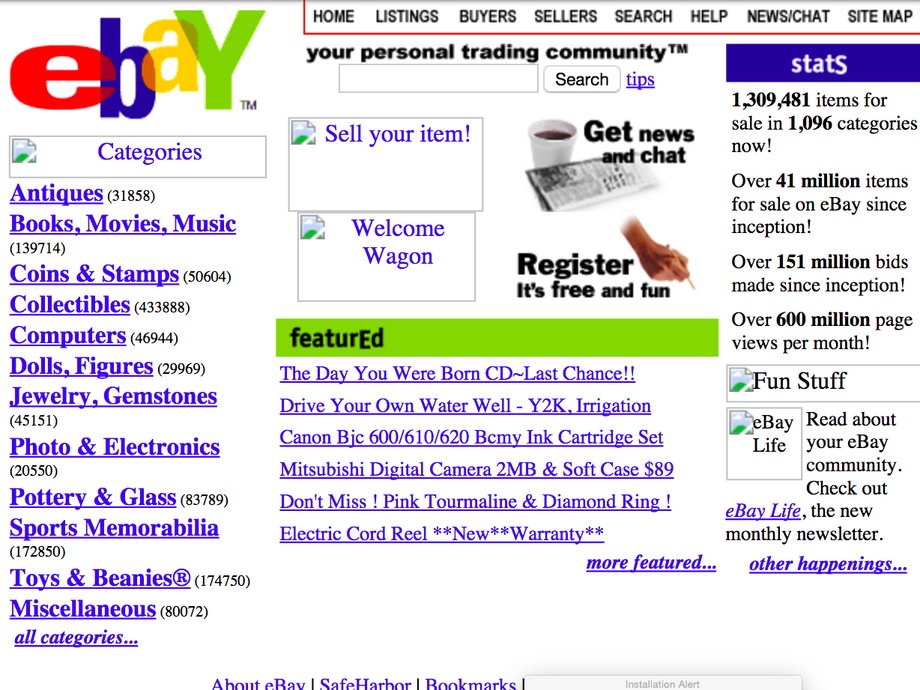 Ebay: January 16, 1999
