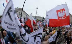 Działacze KOD demonstrowali pod hasłem 'Andrzej Duda pod Trybunał'